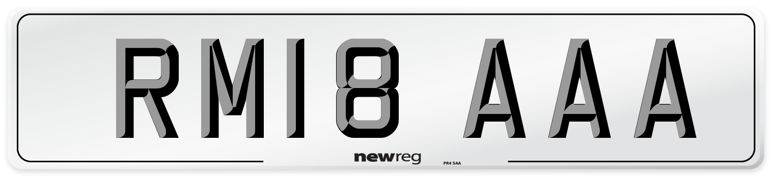 RM18 AAA Number Plate from New Reg